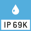 Stof- en spatwaterbescherming IP69K